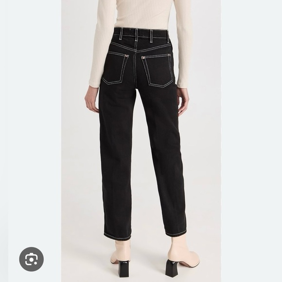 REFORMATION | COWBOY HIGH RISE STRAIGHT JEANS IN BLACK WASH SIZE 26 - Picture 3 of 8